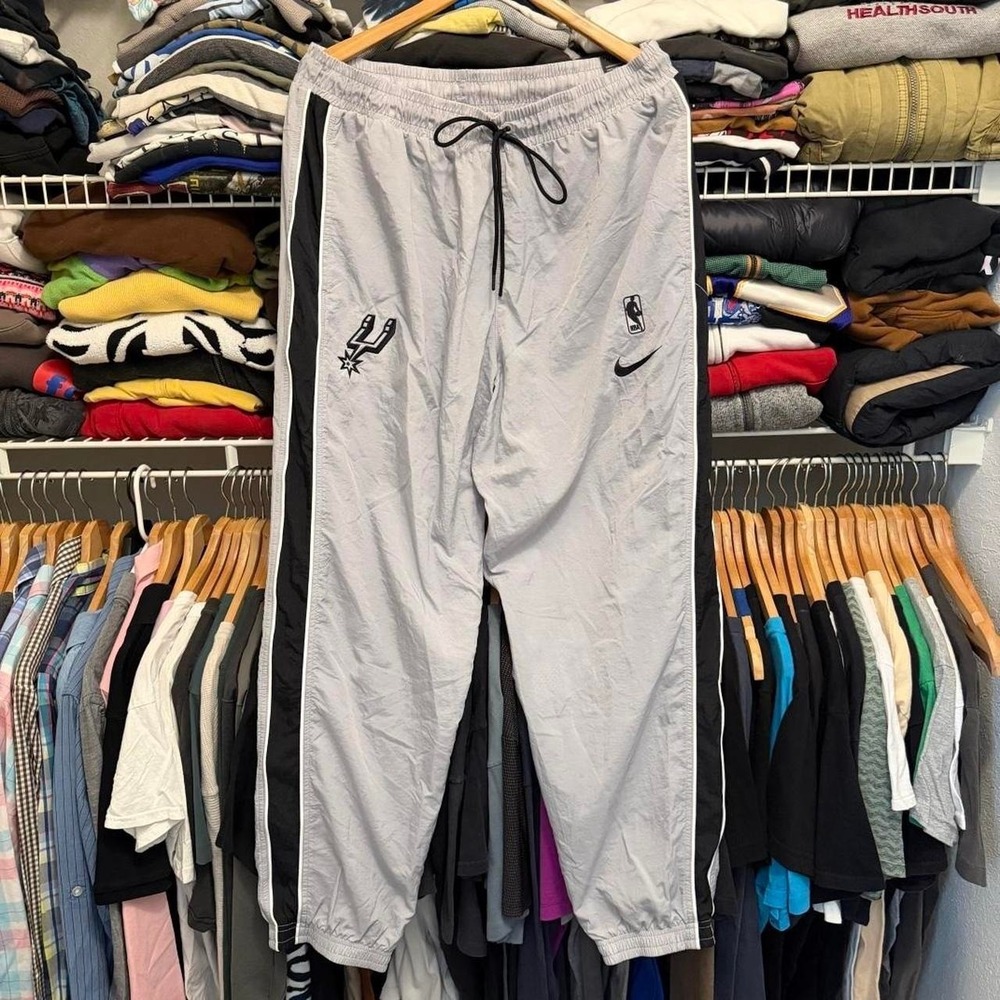 Nike grey San Antonio Spurs track pants striped loose fit Brand new NWT Size XXL